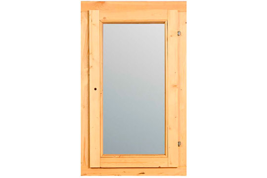Деревянное окно одинарного остекления 960х570х40 мм