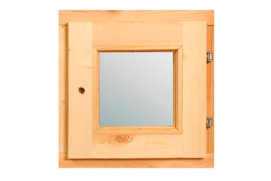 Деревянное окно двойного остекления 360х360х70 мм