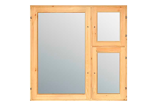 Деревянное окно двойного остекления с форточкой 960х970х70 мм