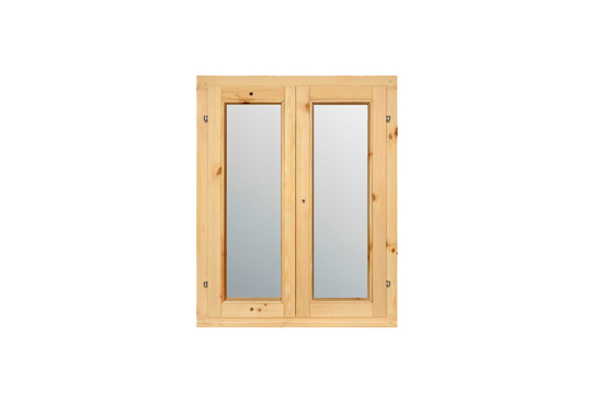 Деревянное окно двойного остекления без форточки 960x760x70 мм